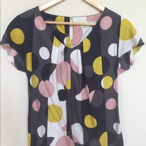 Boden Ravalo top with retro circle print